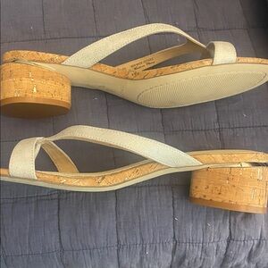 Donald Pliner Silver Cork accent Sandals. NEW